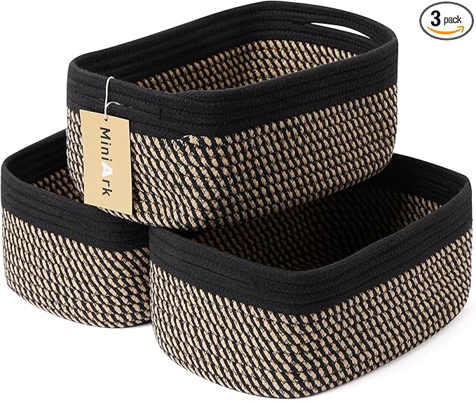 MiniArk Small Storage Baskets for Organizing | Closet Organizer Bins | Shelf