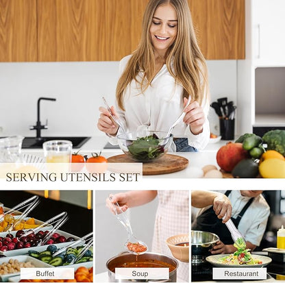 Mwellewm 48Pcs Plastic Serving Utensils Disposable Serving Spoons