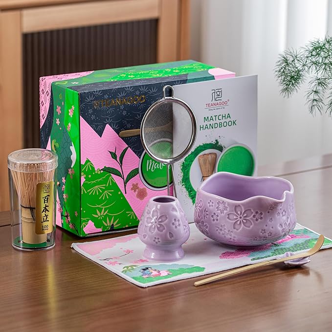 TEANAGOO 7-PCS Purple Matcha Whisk Set