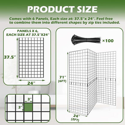 Koretech Grid Wall Panels 3 Pcs, Commercial Grade Gridwall Panels, Metal Grid