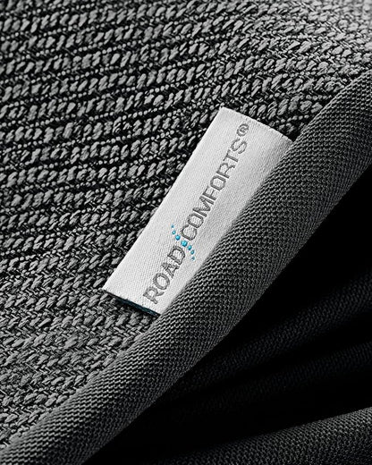 Road Comforts Car Seat Covers for Front Seat, Low Back Heavy Duty Breathable Flax Seat Protector, Airbag, Not Seat Belt Compatible, Washable Seat Cover Fits for Most Cars, Trucks, SUVs, Vans Black