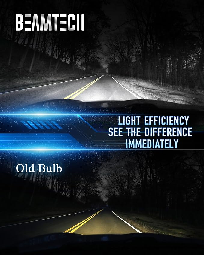 BEAMTECH 90 07 Light Bulb, G-XPower Chips 500% Brighter Plug and Play, Pack of 2