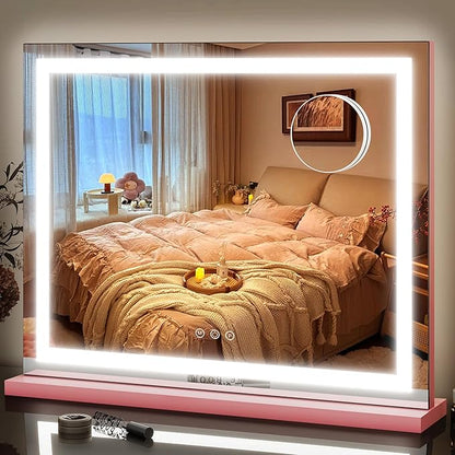 FENNIO Vanity Mirror with Lights 23"x18", Lighted Makeup Mirror, Large Vanity