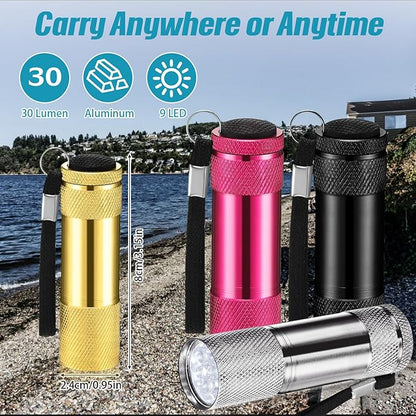 VIHOSE 20 Pcs Mini Flashlights Bulk, Bright Aluminum Handheld Flash Light with Lanyard Small LED Flashlights for Night Reading Emergency Hurricane Camping Hiking, Batteries Not Included(Novel)