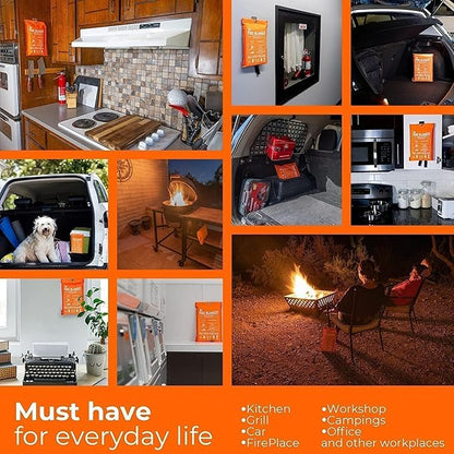 Supa Ant Emergency Fire Blanket for Home and Kitchen - 1 Pack 1500F High Visibility (Glow in The Dark) Smother Kitchen Fire Blanket - CE Certified Hero Fire Blankets Emergency for Home (40in)