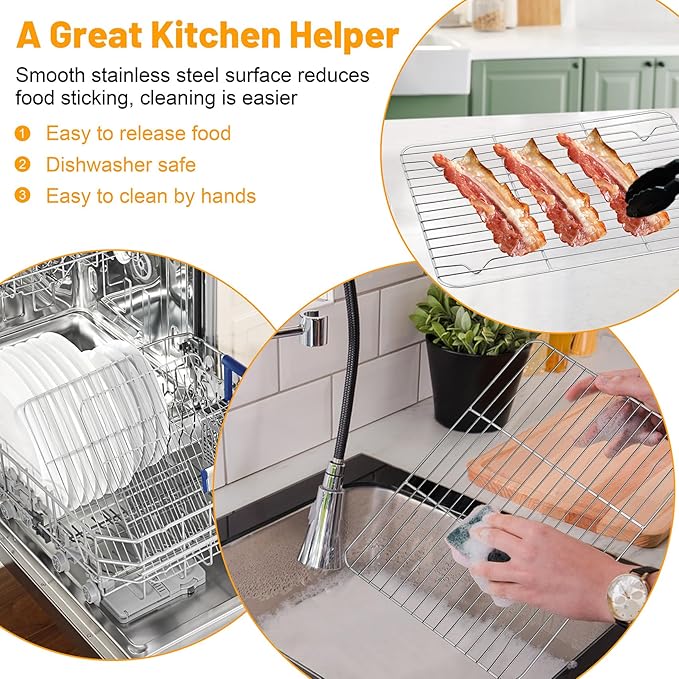 TeamFar Cooling Rack, 11.7” x 9” Stainless Steel Wire Baking Rack