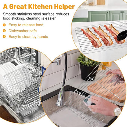 TeamFar Cooling Rack, 11.7” x 9” Stainless Steel Wire Baking Rack