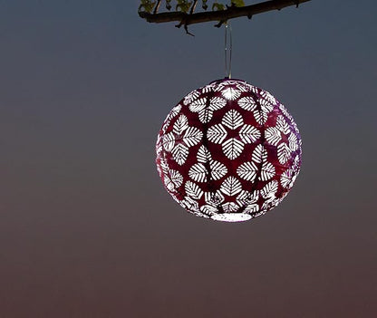 Allsop Soji Stella - Brights Geo Palm - 12" Outdoor Solar Lantern - Violet