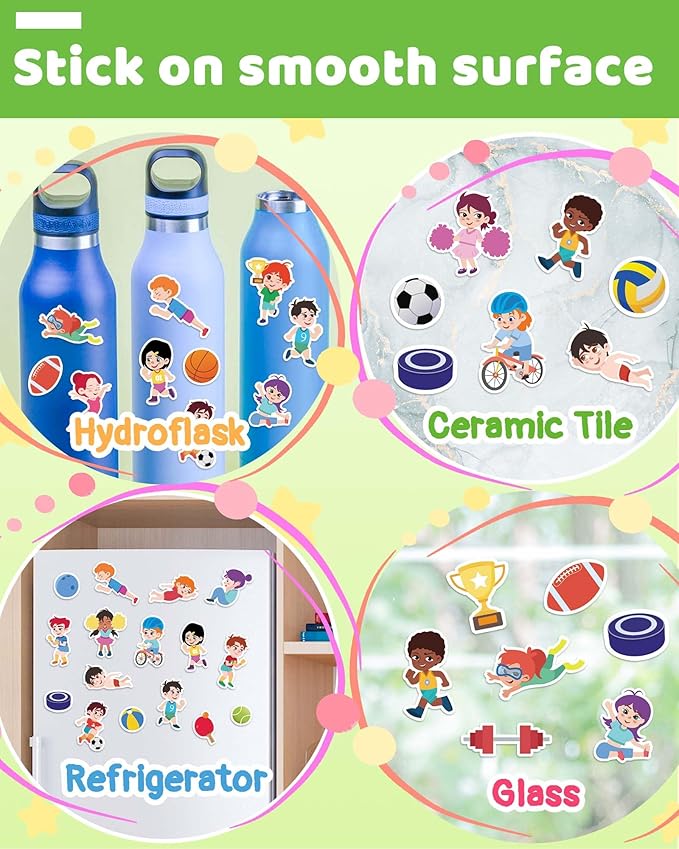 Benresive Reusable Sticker Book for Toddlers 2-4 Years, Fun Travel Stickers for Kids, Waterproof Sticker Books for Toddlers 1-3, Crafts Activities for Todddlers 1-3 2-4 3-5 - Sports