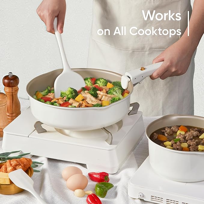 CAROTE 19 Pcs Pots and Pans Set, Nonstick Cookware Sets