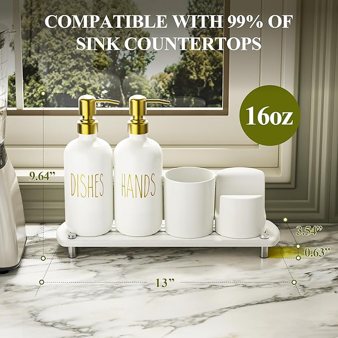 Cisily Kitchen Soap Dispenser Set Comes