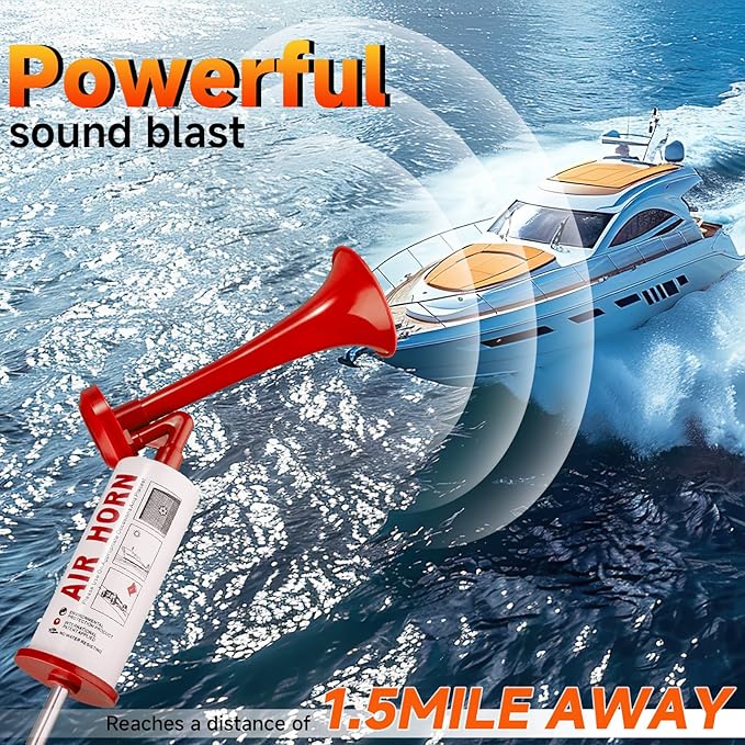 Bear Horn Self Defense, Super Loud HandHeld air Horn for Boats Events Camping Reusable, Sports Pump Loud Noise Maker for Boating Sports Events Birthday Party BANHAO