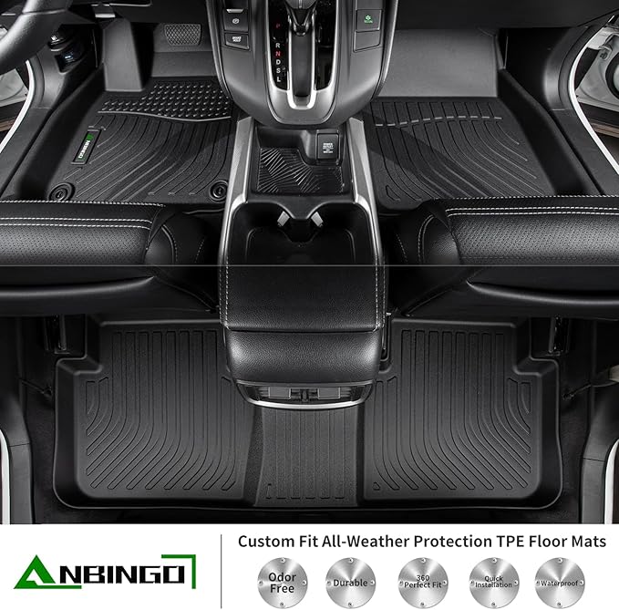 ANBINGO®Fit for Dodge Ram Floor Mats 2019-2024 Ram 1500 Crew Cab New Body with Original Storage(NOT Classic Models) All Weather Mat for Dodge TPE Car Mat Rugs for Rubber Trunk Carpet