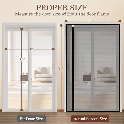 Yotache Left Right Side Universal Opening Magnetic Screen Door Fits Door Size