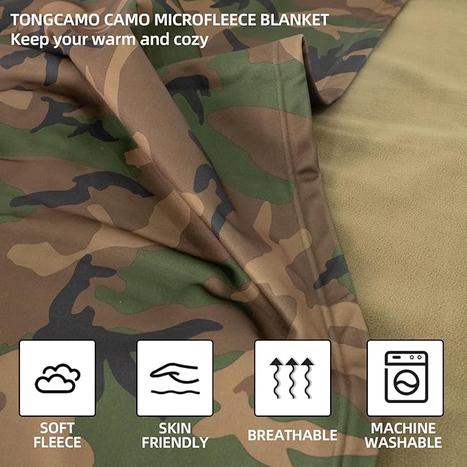 Camo Throw Blanket for Couch Sofa Soft Cozy Blankets Fleece Warm Lightweight Bedding Blanket for Living Room Travel