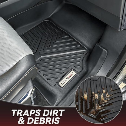 YITAMOTOR Floor Mats Compatible with 2015-2019 Ford Explorer Without 2nd Row Center Console, Custom Fit Floor Liners 1st & 2nd Row All- Weather Protection,Black