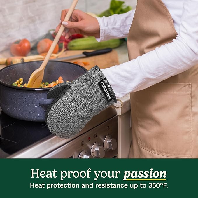 Cuisinart Heritage Mini Oven Mitts – 5.5” x 7” Heat-Resistant Kitchen Mitts