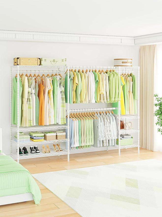 Ulif E11 Heavy-Duty Garment Rack, Metal Freestanding Clothes Rack and Closet