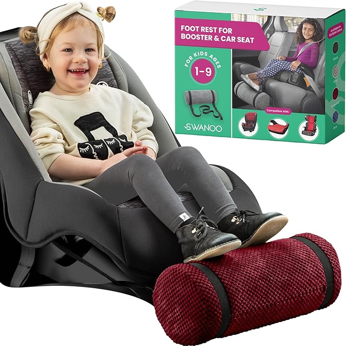 Car Seat Foot Rest for Kids | Car Seat Accessories | Leg Rest for Car Seat Kids | Car Foot Rest with Extra Long Straps Adjusts to Any Carseat Or Toodlers Booster Seat Navy by SWANOO