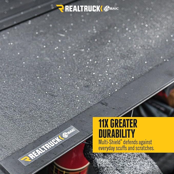 RealTruck BAK MX4 TS Hard Folding Truck Bed Tonneau Cover | 449121TS | Fits 2014-2019 Chevy/GMC Silverado/Sierra 1500/2500/3500 19' LTD/Lgcy 6' 7" Bed (80.4")