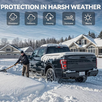 YITAMOTOR FRP Hard Tri-Fold Truck Bed Tonneau Cover Fit for Dodge Ram 1500 New Body Style 2019 2020 2021 2022 2023 2024 2025 2026, 6.4 ft Bed Without Rambox