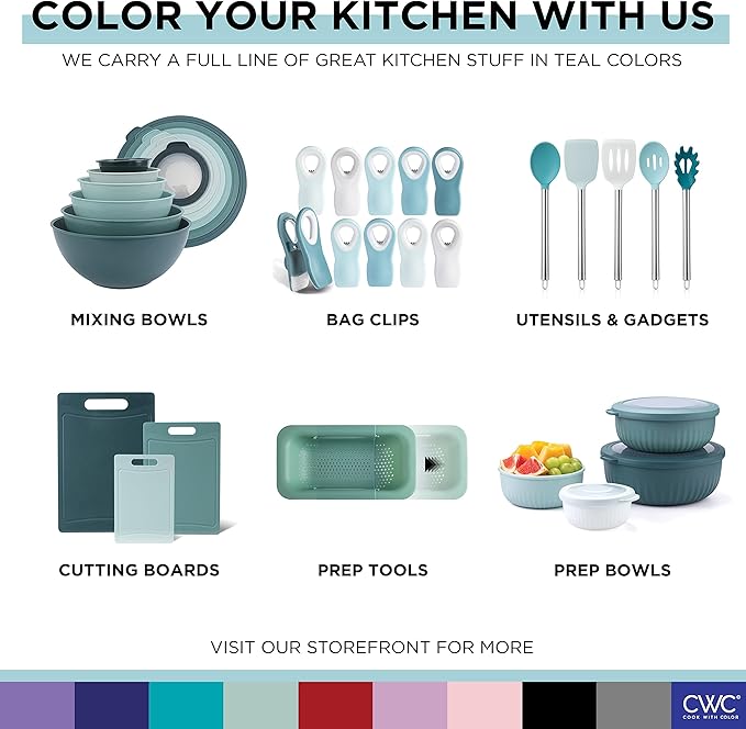 COOK WITH COLOR Prep Bowls with Lids- Wide and Deep Nesting Plastic Small