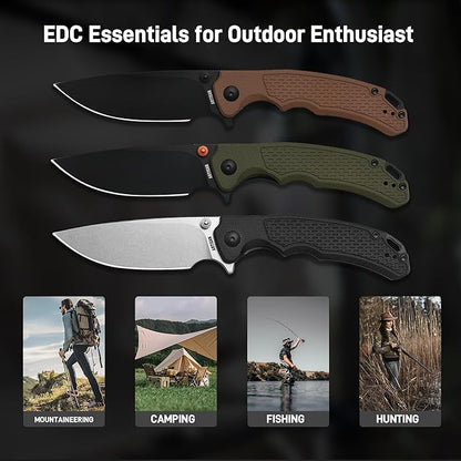 ARTISANCUTLERY Tradition V2 Folding Pocket Knife with 3.58'' AR-RPM9 Steel Blade, EDC Knife with G10 Handle for Camping Hiking Survival(1702M Green)