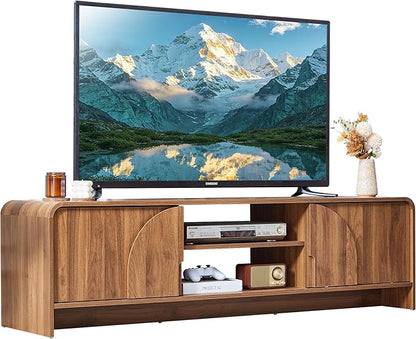 BERRYMERRY 63'' TV Stand for Up to 75" TVs, MCM TV Console Table