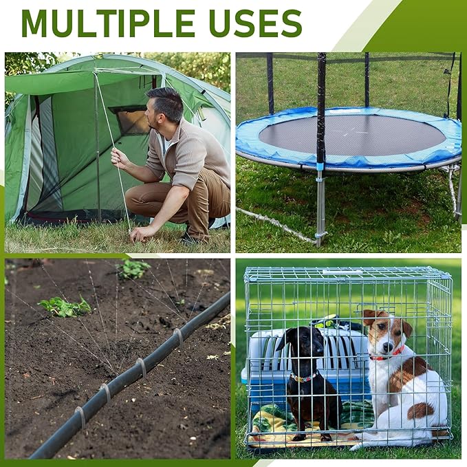 50 Pcs Kinked Ground Stakes 9 Inch Metal Garden Fence Edging Hook Heavy Duty J Shaped Galvanized Tent Fence Spikes for Dogs Digging Outdoor Awning Canopy Tarpaulin