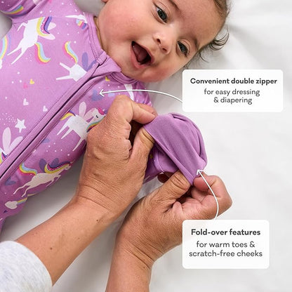 Little Sleepies Pajamas for Baby Boys & Girls, Viscose from Bamboo Baby Pajamas, Preemie & Newborn Sleepers, 2-Way Zipper PJs