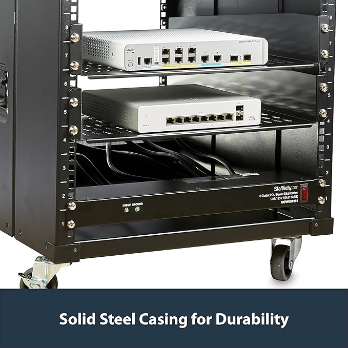StarTech.com 8 Outlet Horizontal 1U Rack Mount PDU Power Strip