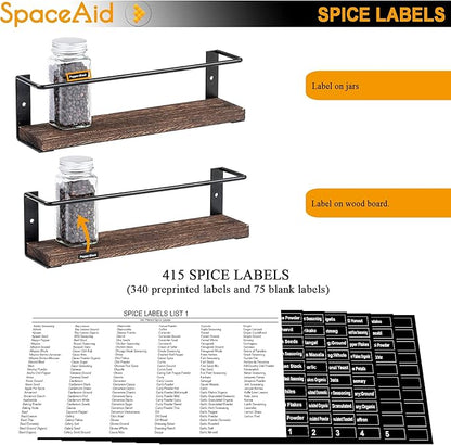 SpaceAid Spice Rack Organizer for Cabinet Door or Wall Mount