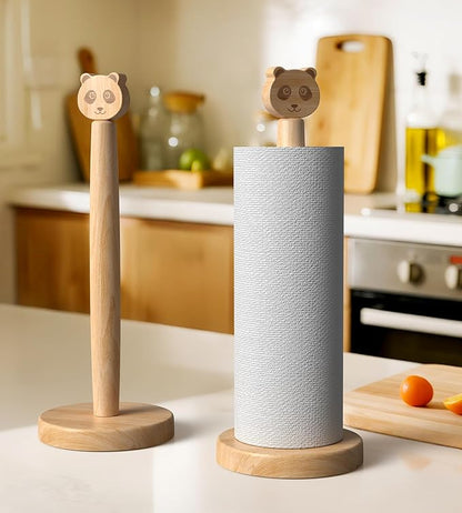 KitchLife Cute Wooden Paper Towel Holder Countertop