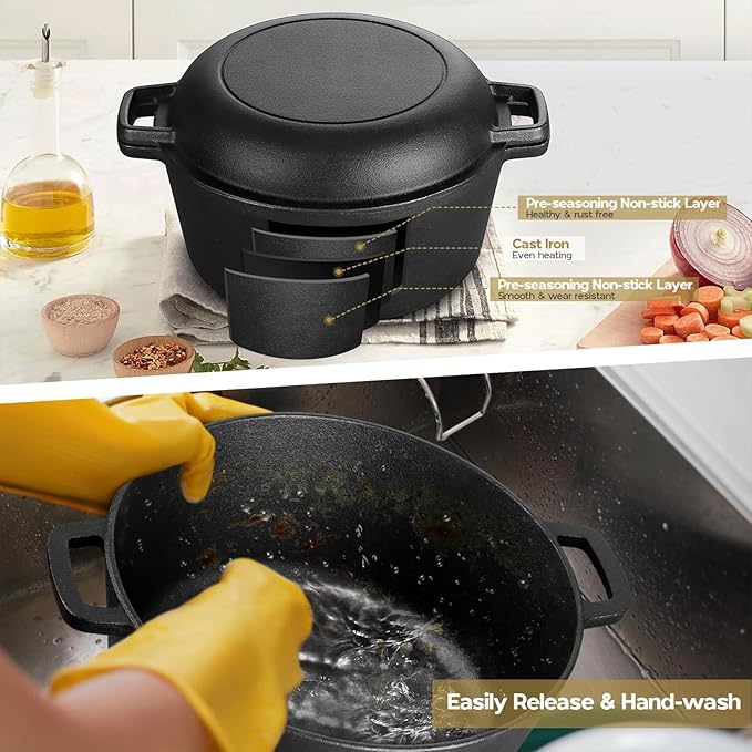 TeamFar Pre-season Cast Iron Dutch Oven