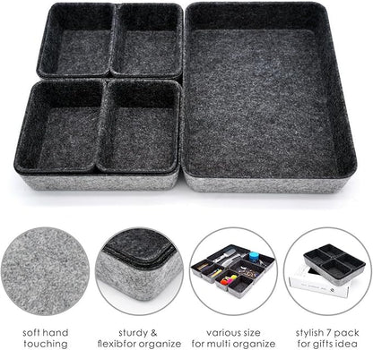 Welaxy Drawer organizers tray felt storage bin office Shallow Small Desk box