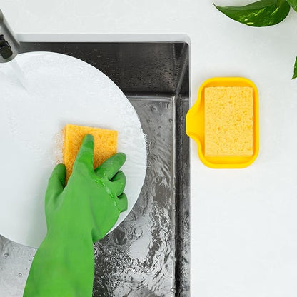 Zulay Kitchen Small Silicone Sponge Holder – Space-Saving Sink Organizer Tray