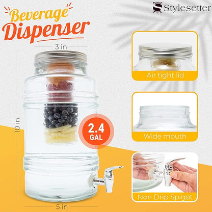 Style Setter Glass Drink Dispenser