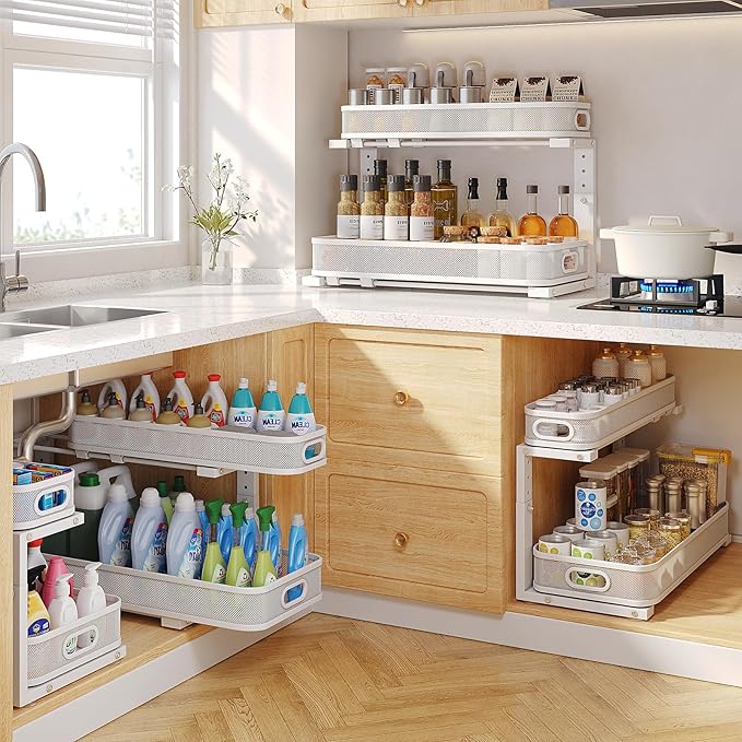 2 Pack 21.3IN-Depth Under Sink Organizer