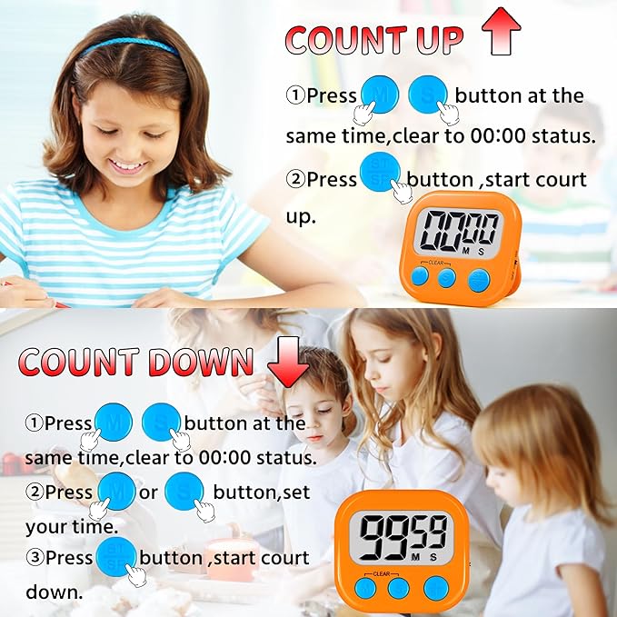 Timer for Kids Teachers Supplies Digital Kitchen Timers for Cooking Large