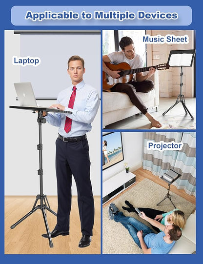 Projector Stand Tripod, Adjustable Height 26 to 56 Inch Laptop Tripod, Laptop