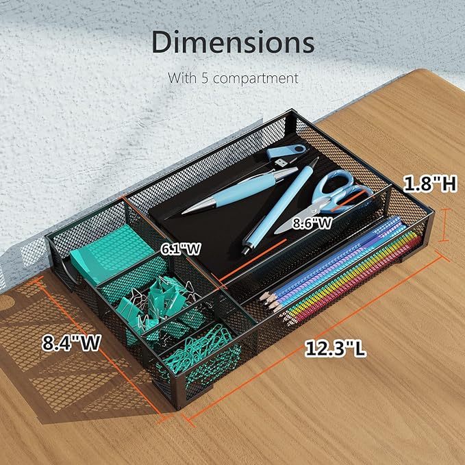 Desk Drawer Organizer, Office Desk Organizer Tray