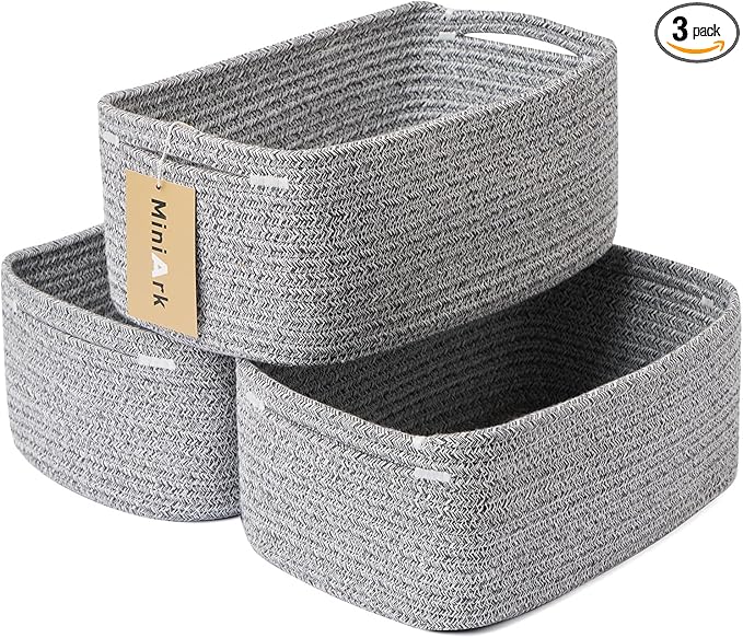 MiniArk Small Storage Baskets for Organizing | Closet Organizer Bins | Shelf