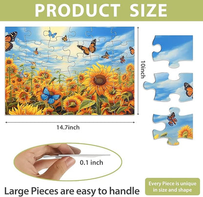 6 Pack 36 Large Piece Puzzles for Seniors Puzzle Dementia Alzheimer's Products Activities for Elderly Adults Easy Jigsaw Puzzle Alzheimer's Gift for Patients in Nursing Home with 6 Storage Bags