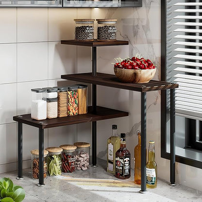 Countertop Organizer Organization 3 Tier Kitchen Corner Shelves Adjustable