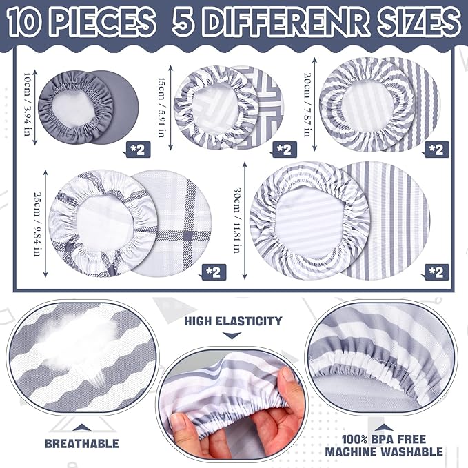 10 Pack Cloth Bowl Covers for Bread Rising