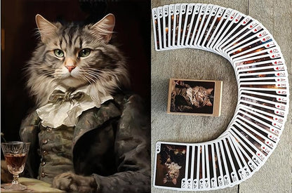 Victorian Cats Playing Cards (Poker Deck 54 Cards All Different) Handsome Cats in Victorian Suits and Top Hats Cute Cats in Vintage Clothing Illustration