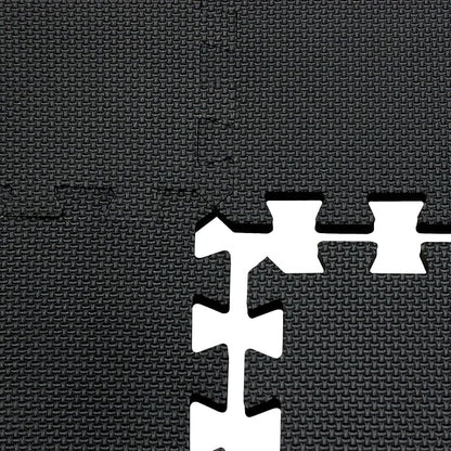 Yostrong® 18 Tiles Interlocking Puzzle Foam Baby Play Mat for Playing - EVA Babies Crawling Mat | Rubber Floor Work Out Mats for Home Gym. Black. YOC-Db18N