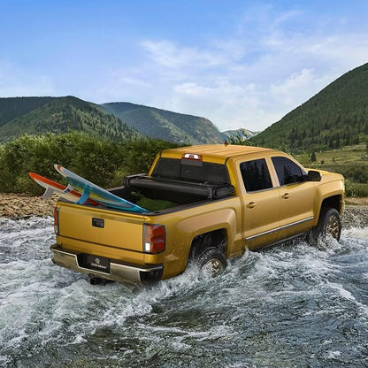 YITAMOTOR Soft Quad Fold Truck Bed Tonneau Cover Compatible with 2009-2024 Dodge Ram 1500 (19-24 Classic ONLY), Fleetside 6.4 ft Bed Without Rambox