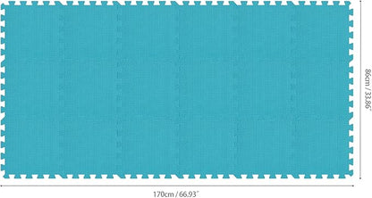 qqpp EVA Rubber 18 Tiles Interlocking Puzzle Foam Floor Mats - Baby Play Mat for Playing | Exercise Mat for Home Workout. Indigo naturalis (Dark Green). QC-Pb18N