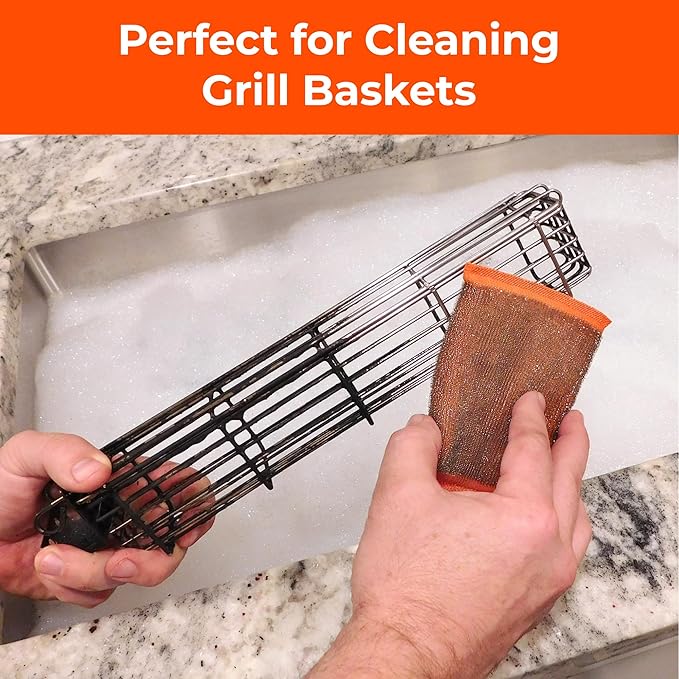 Heavy-Duty Steel Wool Scrubber Sponges 4 Pack – Stainless Steel Cleaning Pads